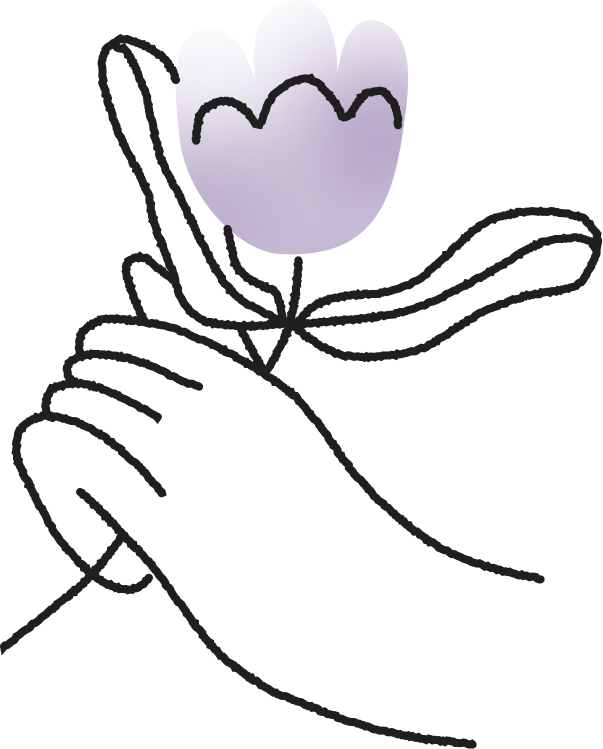 Hand holding a flower