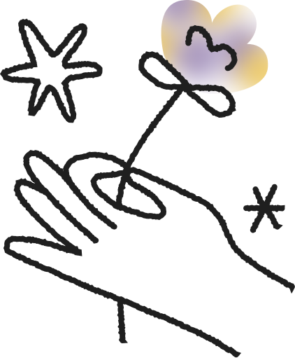 Hand holding a flower